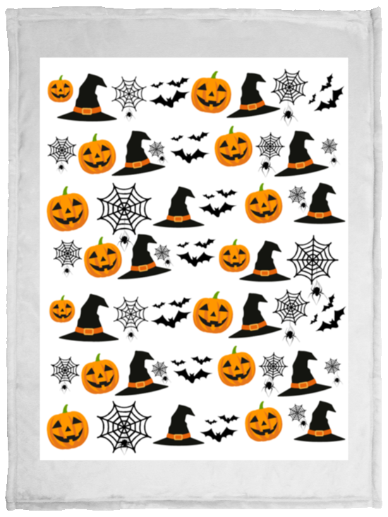 Plush Fleece Blanket - 30x40: HALLOWEEN PUMPKINS, WITCH HATS, BATS,... BLANKET