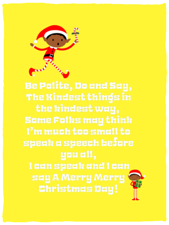 Plush Fleece Blanket - 30x40: ELF JAMES’S CHRISTMAS BLANKET BE POLITE, DO AND SAY, THE KINDEST THINGS,..