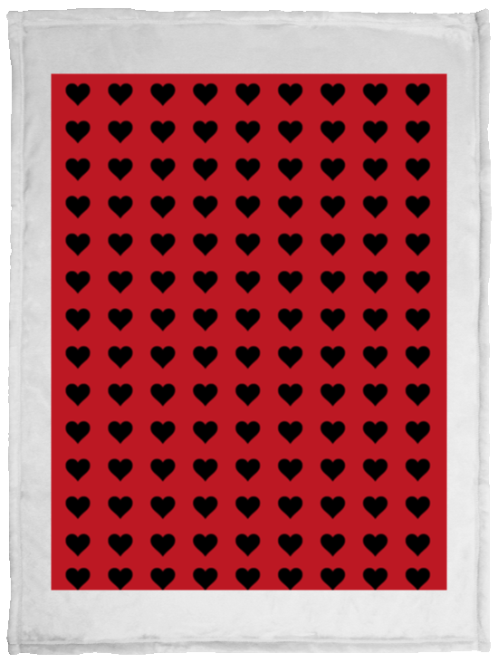 Plush Fleece Blanket - 30x40: BLACK HEARTS