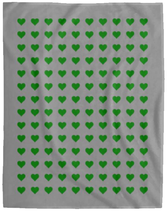 Plush Fleece Blanket - 60x80: GREEN HEARTS