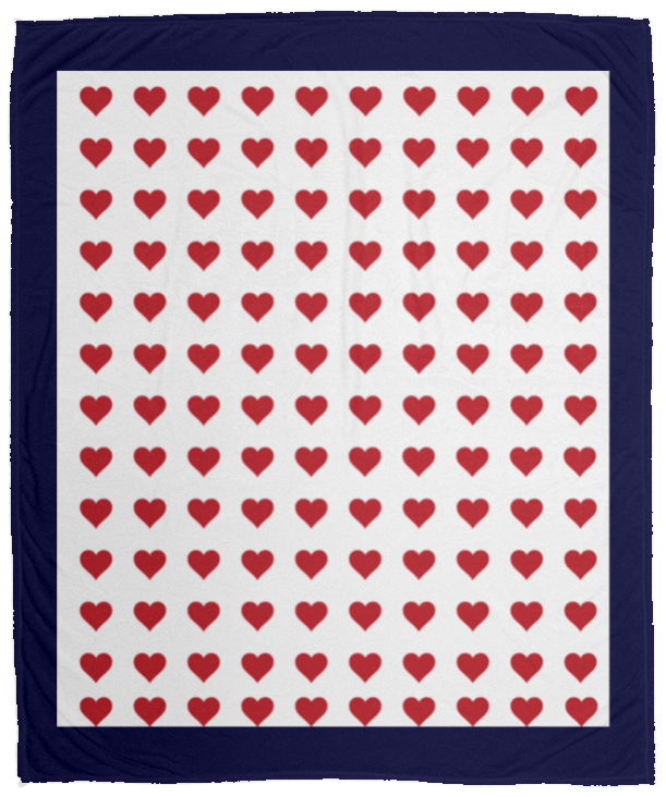 Plush Fleece Blanket - 50x60: HEARTS