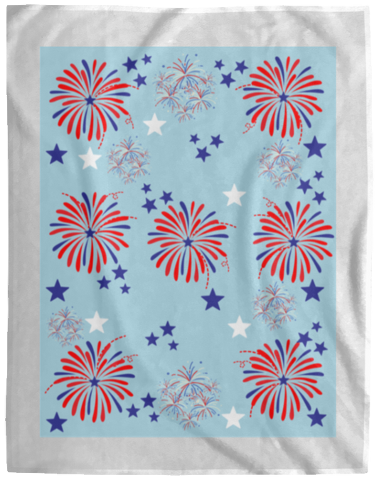 Plush Fleece Blanket - 60x80: 4TH OF JULY FIREWORKS