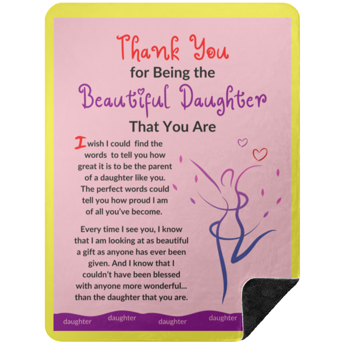 Premium Black Sherpa Blanket 60x80: Thank You for Being the Beautiful Daughter That You Are,...