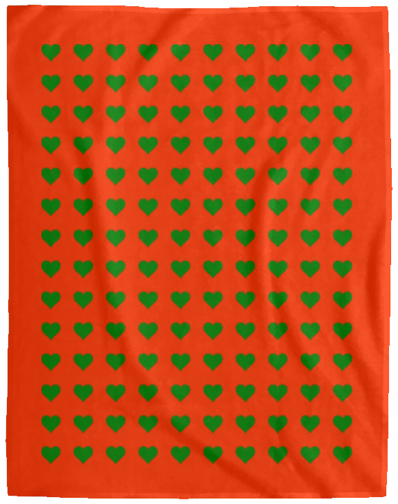 Plush Fleece Blanket - 60x80: GREEN HEARTS