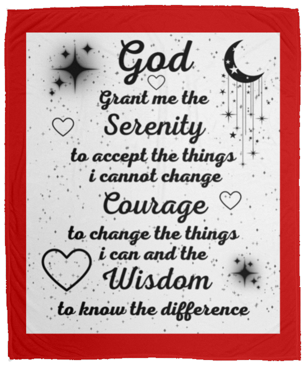 Plush Fleece Blanket - 50x60: SERENITY PRAYER BLANKET