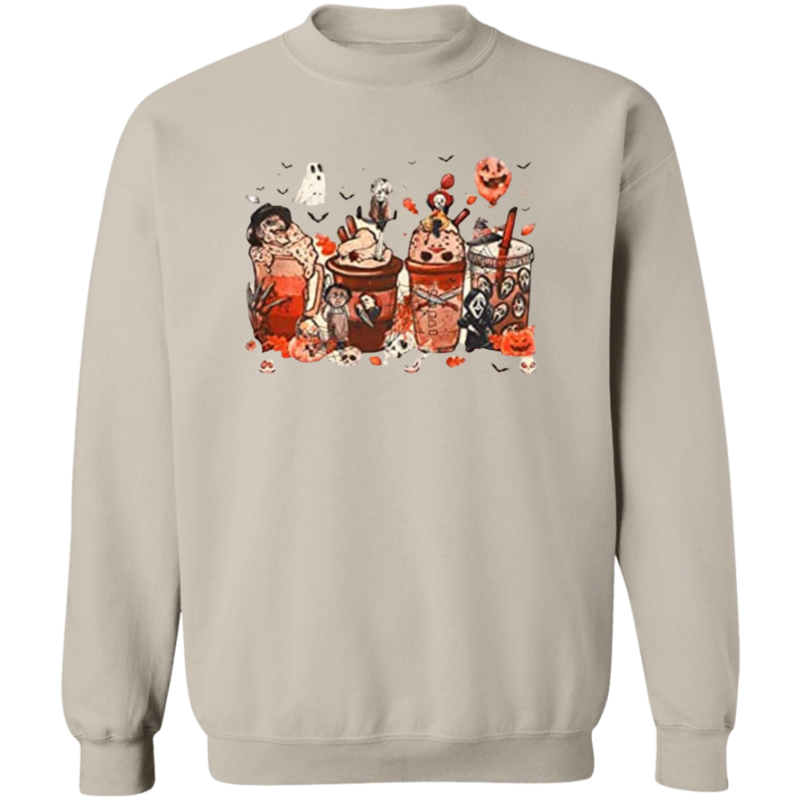 Crewneck Pullover Sweatshirt: HALLOWEEN COFFEE SWEATSHIRT