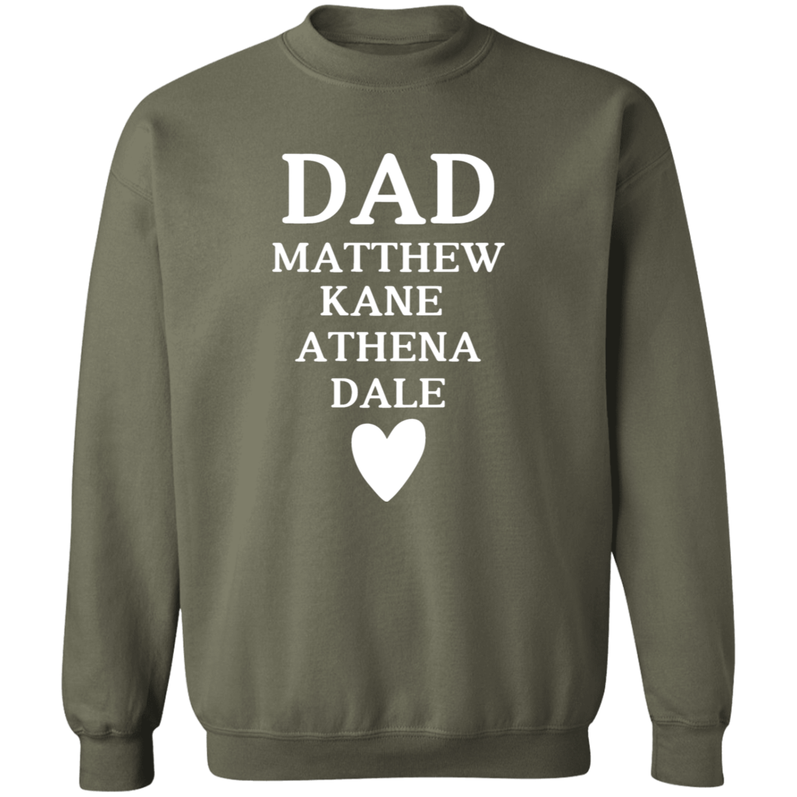 G180 Crewneck Pullover Sweatshirt: DAD MATTHEW KANE ATHENA DALE