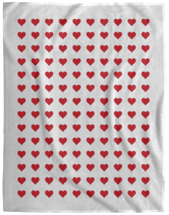 Plush Fleece Blanket - 60x80: HEARTS