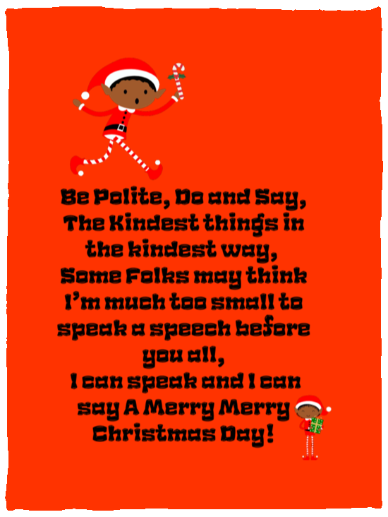 Plush Fleece Blanket - 30x40: ELF JAMES’S Christmas Speech Blanket BE POLITE, DO AND SAY, THE KINDEST THINGS,...