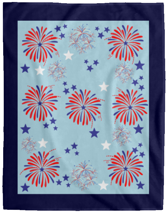 Plush Fleece Blanket - 60x80: 4TH OF JULY FIREWORKS