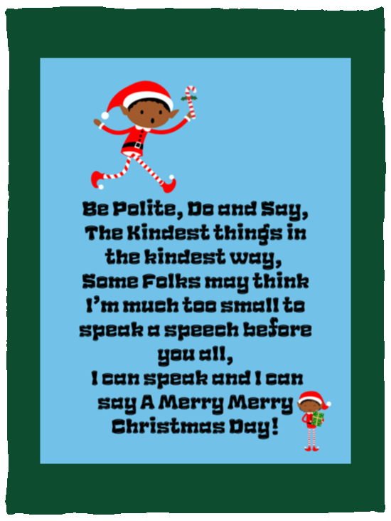 Plush Fleece Blanket - 30x40: ELF JAMES’S CHRISTMAS BLANKET BE POLITE, DO AND SAY, THE KINDEST THINGS,...