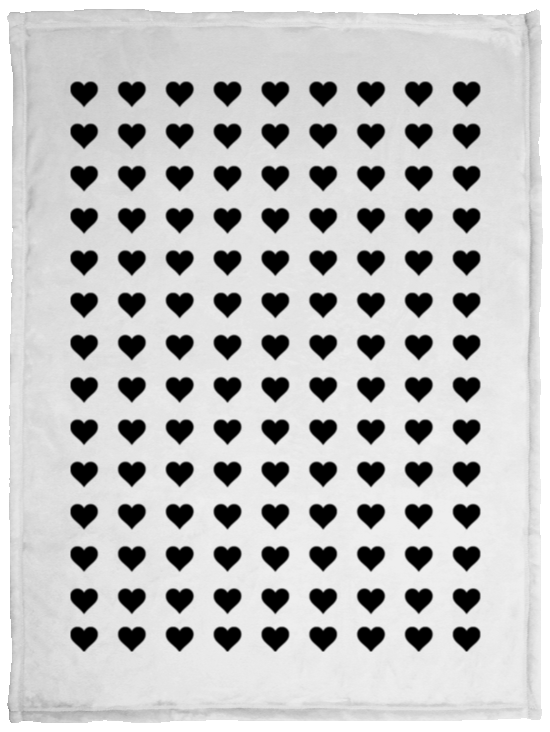 Plush Fleece Blanket - 30x40: BLACK HEARTS