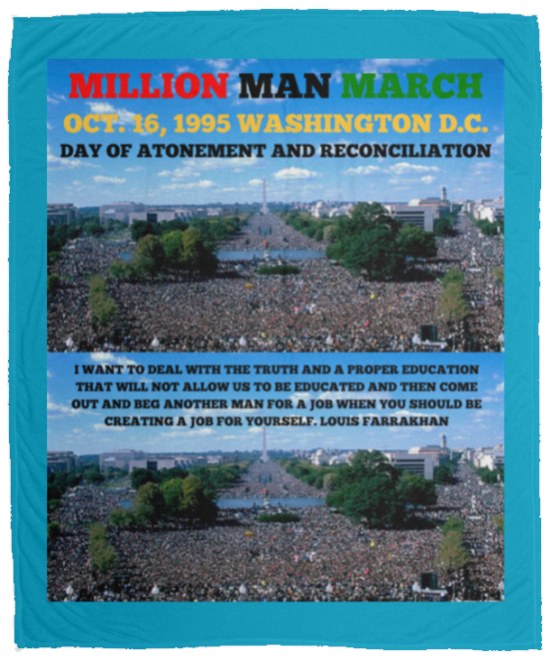 Plush Fleece Blanket - 50x60: MILLION MAN MARCH OCT. 16, 1995 WASHINGTON D.C....BLANKET