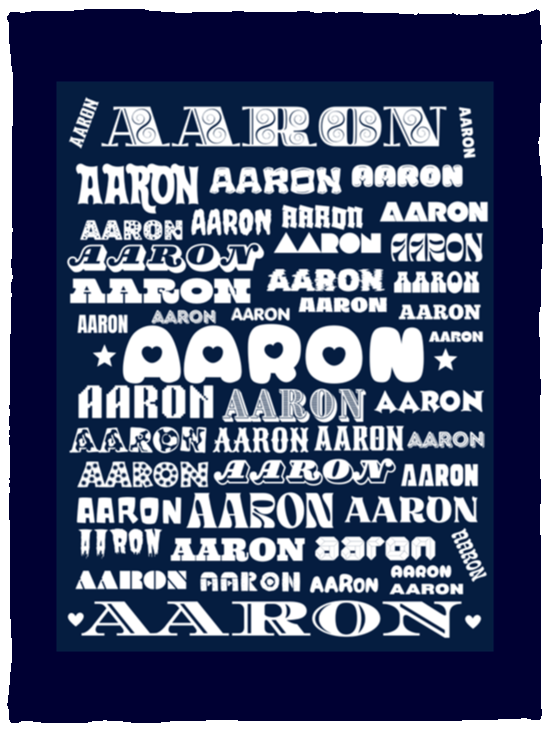 Plush Fleece Blanket - 30x40: AARON NAME BLANKET