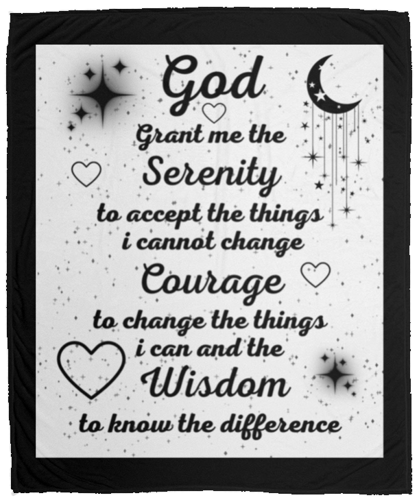 Plush Fleece Blanket - 50x60: SERENITY PRAYER BLANKET