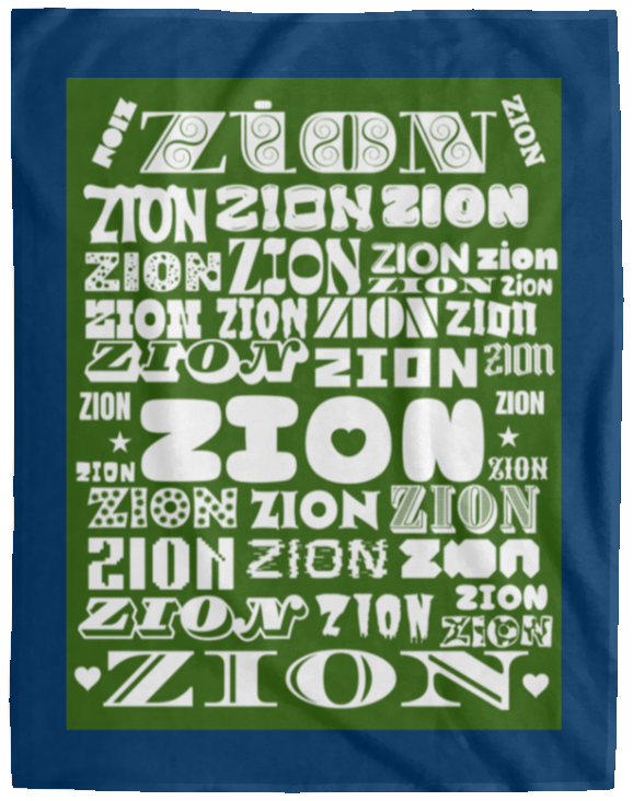 Plush Fleece Blanket - 60x80: ZION NAME BLANKET