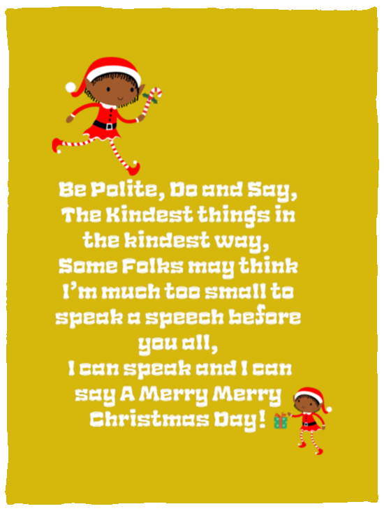 Plush Fleece Blanket - 30x40: ELF SARAH’S CHRISTMAS BLANKET BE POLITE, DO AND SAY, THE KINDEST THINGS,...