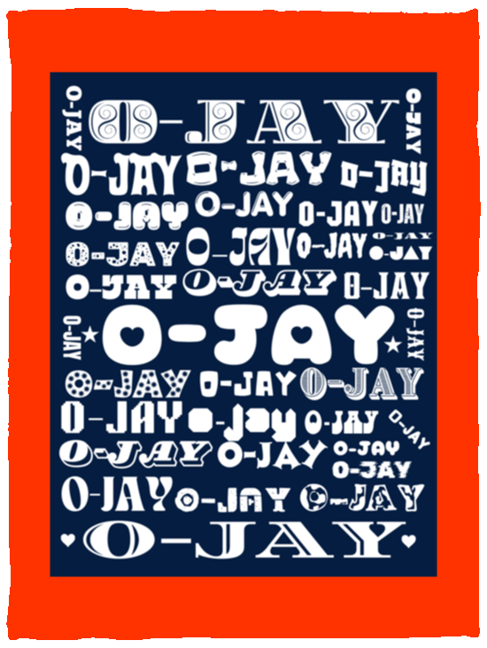 Plush Fleece Blanket - 30x40: O-JAY NAME BLANKET