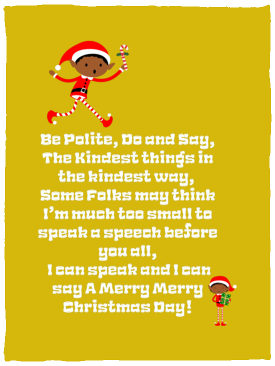 Plush Fleece Blanket - 30x40: ELF JAMES’S CHRISTMAS BLANKET BE POLITE, DO AND SAY, THE KINDEST THINGS,..