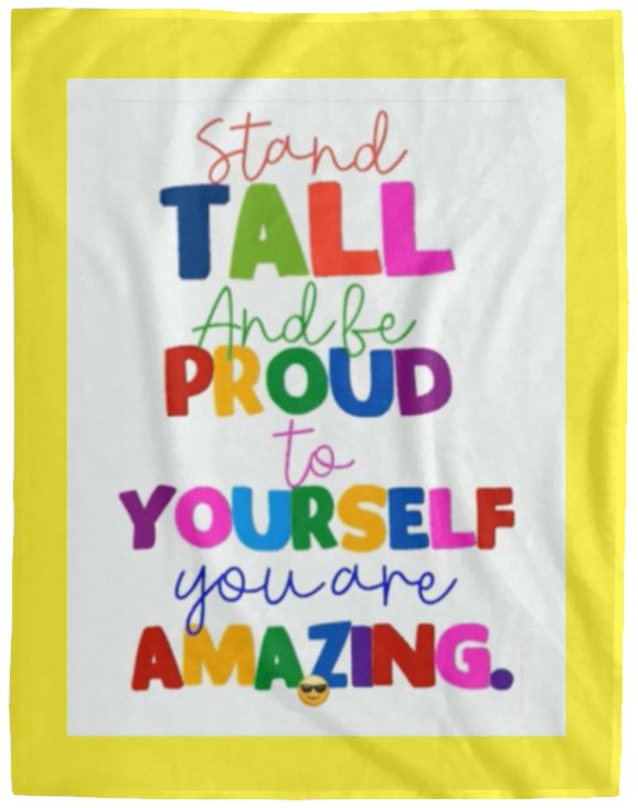 Plush Fleece Blanket - 60x80: BTS STAND TALL AND BE PROUD BLANKET