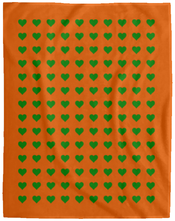 Plush Fleece Blanket - 60x80: GREEN HEARTS