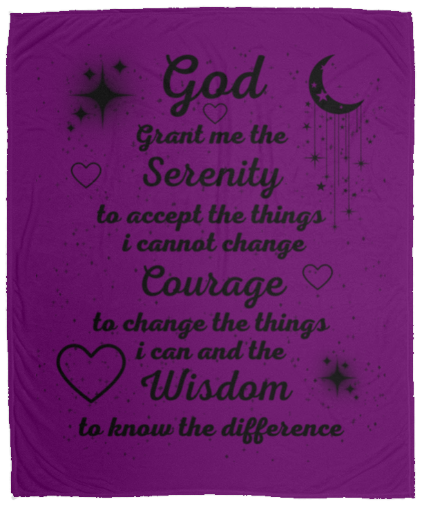 Plush Fleece Blanket - 50x60: SERENITY PRAYER BLANKET