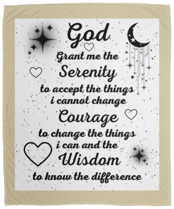 Plush Fleece Blanket - 50x60: SERENITY PRAYER BLANKET