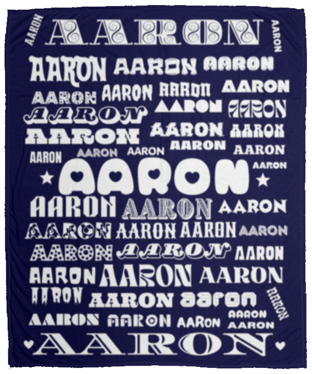 Plush Fleece Blanket - 50x60: AARON NAME BLANKET