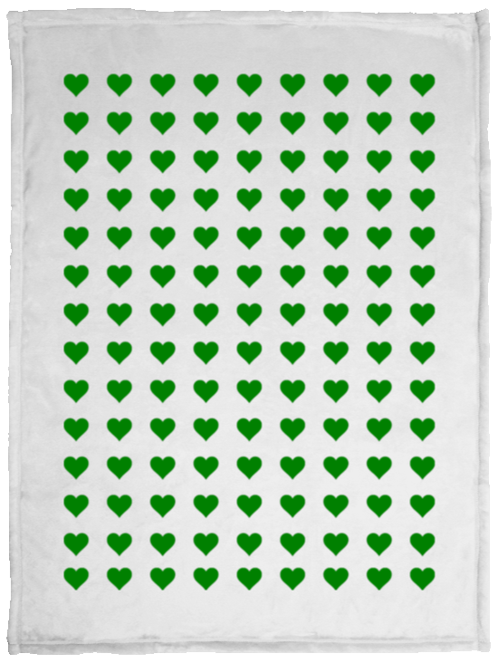 Plush Fleece Blanket - 30x40: GREEN HEARTS