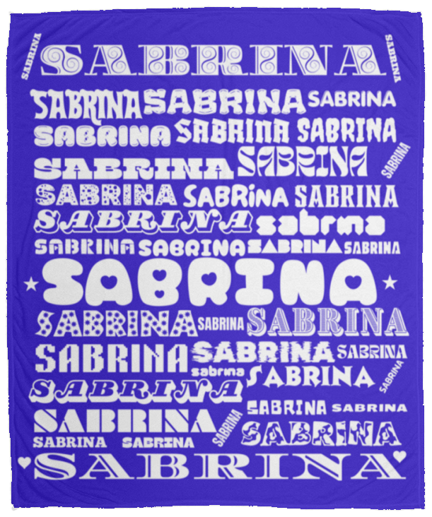 Plush Fleece Blanket - 50x60: SABRINA NAME BLANKET