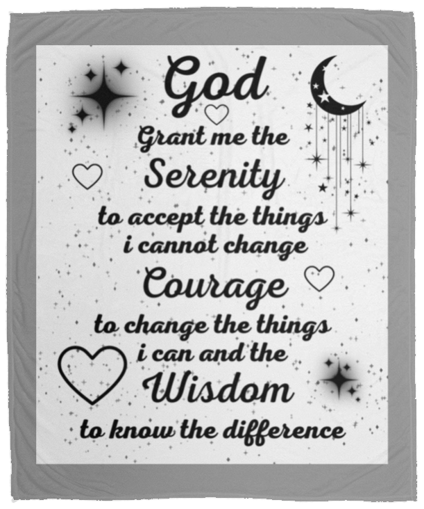 Plush Fleece Blanket - 50x60: SERENITY PRAYER BLANKET