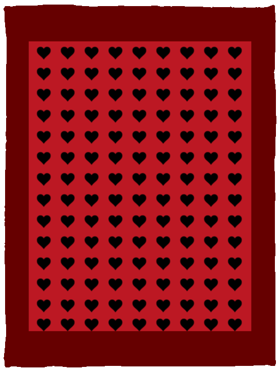 Plush Fleece Blanket - 30x40: BLACK HEARTS