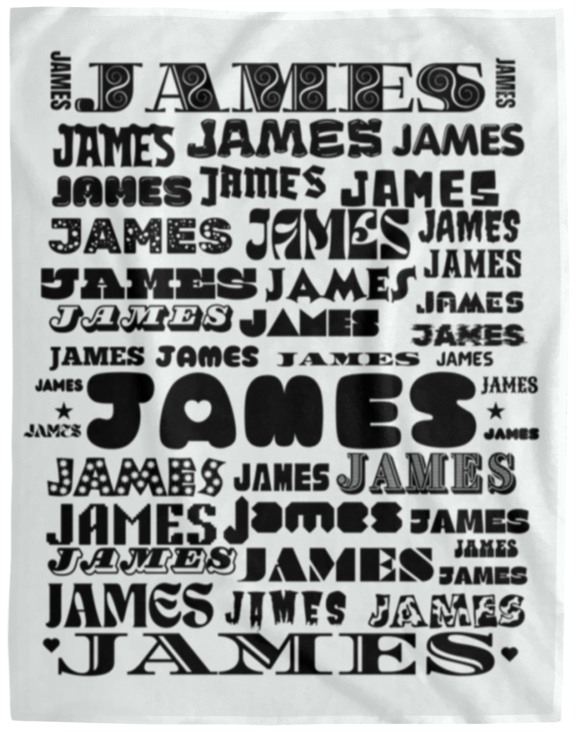 Plush Fleece Blanket - 60x80: JAMES NAME BLANKET