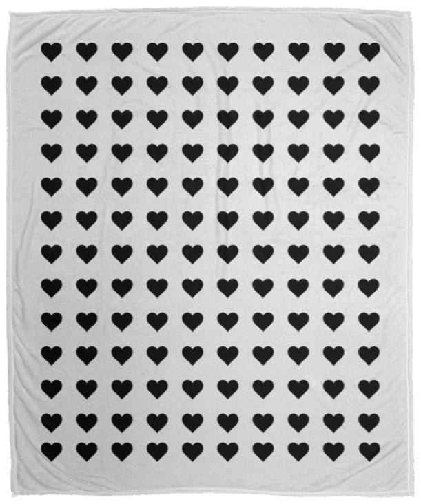 Plush Fleece Blanket - 50x60: BLACK HEARTS