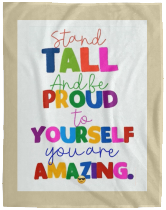 Plush Fleece Blanket - 60x80: BTS STAND TALL AND BE PROUD BLANKET