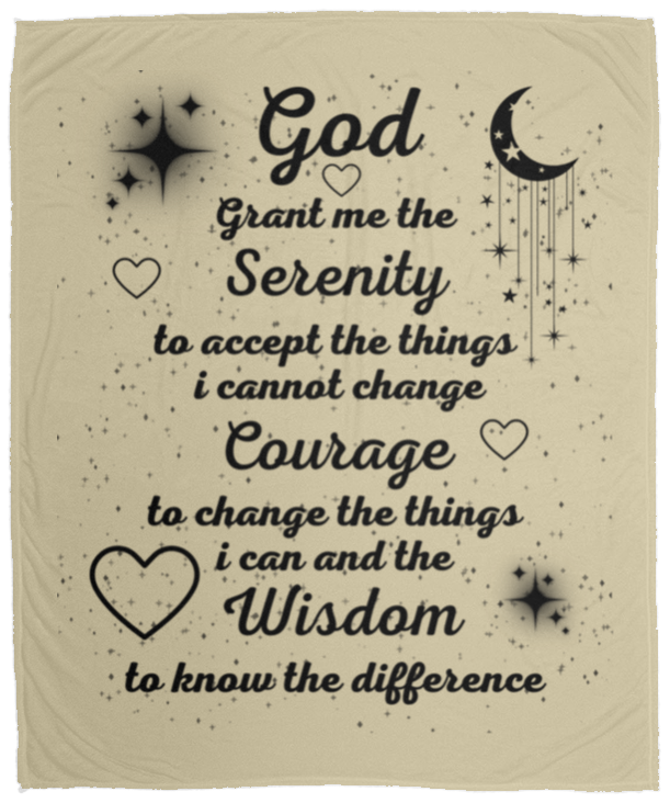 Plush Fleece Blanket - 50x60: SERENITY PRAYER BLANKET