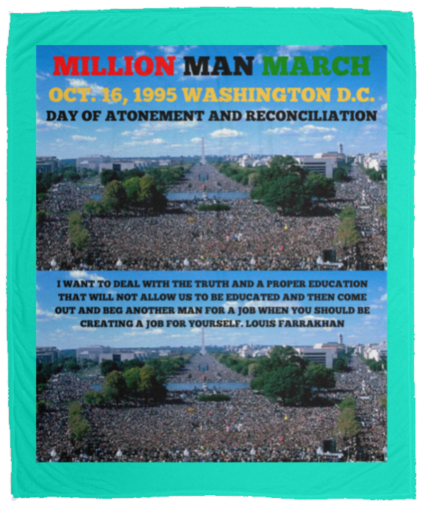 Plush Fleece Blanket - 50x60: MILLION MAN MARCH OCT. 16, 1995 WASHINGTON D.C....BLANKET