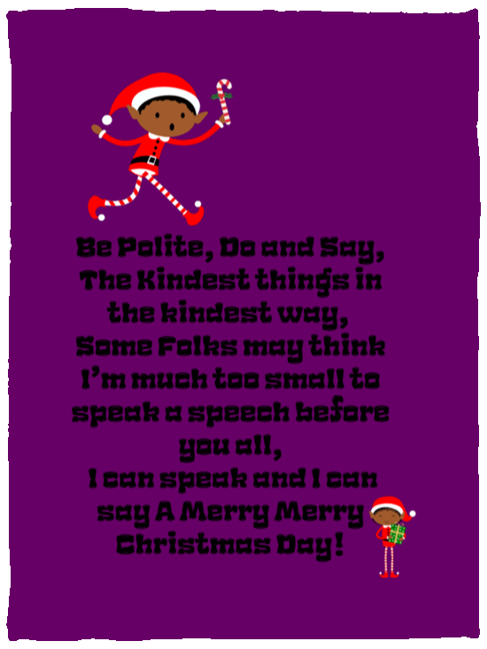 Plush Fleece Blanket - 30x40: ELF JAMES’S Christmas Speech Blanket BE POLITE, DO AND SAY, THE KINDEST THINGS,...