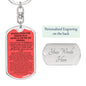 Keychain: INVOCATION FOR RIDING IN A VEHICLE OR ON AN ANIMAL: WITH THE NAME OF ALLAH. PRAISE IS TO ALLAH.