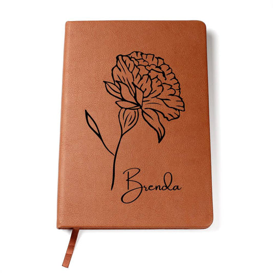 Graphic Journal: Brenda With January Birth Flower Carnation Flower