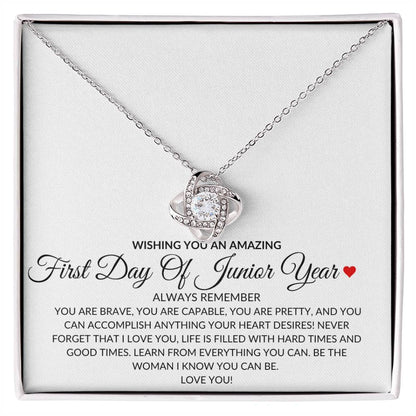 Love Knot Necklace: WISHING YOU AN AMAZING FIRST DAY OF SENIOR YEAR