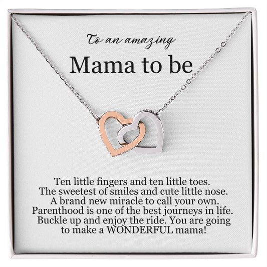 Interlocking  Hearts Necklace: To An Amazing Mama To Be,...