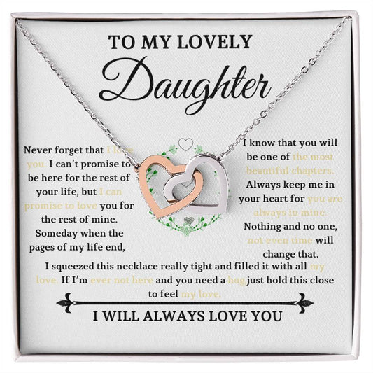 Interlocking Hearts Necklace: TO MY LOVELY Never forget that I love you.,... I WILL ALWAYS LOVE YOU