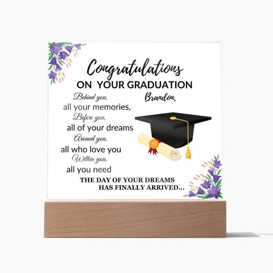 Acrylic Square Plaque: Congratulations ON YOUR GRADUATION,...