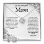 Love Knot Earring & Necklace Set: TO MY AMAZING MOM TO MY BEAUTIFUL, KIND, STRONG AND TRULY FABULOUS MOM. I WANT TO TELL YOU HOW MUCH YOU MEAN TO ME.,...YOUR SON