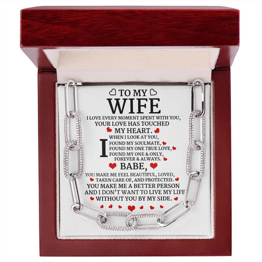 Forever Linked Necklace: TO MY WIFE I LOVE EVERY MOMENT SPENT WITH YOU, YOUR LOVE HAS TOUCHED MY HEART.,...