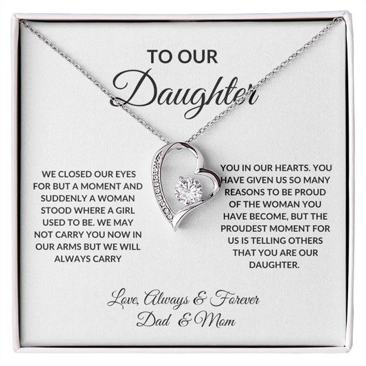 Forever Love Necklace: WE CLOSED OUR EYES FOR BUT A MOMENT AND SUDDENLY,...LOVE, ALWAYS & FOREVER DAD & MOM